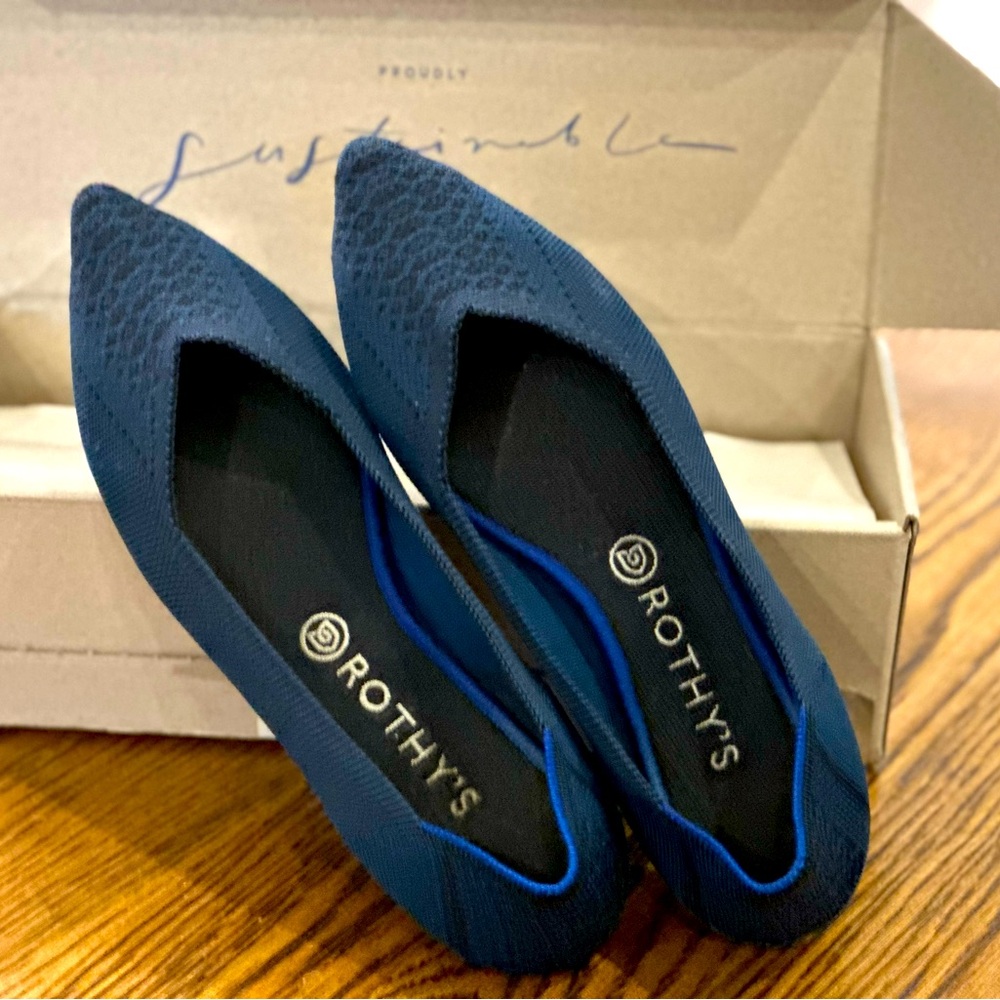 Rothy’s The Point in Teal Python, Size 11